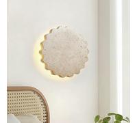 UOPYNE Creative Fllower Shape Wall Sconce, Natural Travertine 10W Mount Light, Japanese Wabi-sabi Style Indoor Vanity Lighting Fixtures, Bedside Decor Lantern for Bedroom Living Room