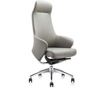 UOPYNE Ergonomic Executive Office Chair Leather Desk Chair with Swivel Rocking Function Adjustable Height Heavy Duty Base Comfortable Computer Chair for Conference Room(Grey)