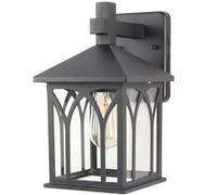 UOPYNE Exterior Waterproof Patio Lanterns Porch Sconces Outdoor Square Wall Light Fixtures Wall Mounted Lighting with Clear Glass Shades Modern E26/E27 Socket Wall Lamps for House Front Door Garage
