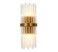 UOPYNE Modern Crystal Aisle Wall Lamps Creative Brass Stairs Light E14/E12 Base Balcony Sconces 2-Lights for Living Room Bedroom Hallway
