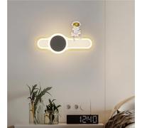 UOPYNE Modern Metal Bedroom Wall Sconces Creative Astronaut Bedside Mount Lights 21W 3 colour Dimmable Children's Study Lamps for Boys Room Nursery Toys