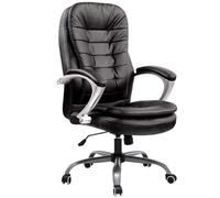 UOPYNE Modern Office Chair with 360 Degree Swivel Double Padded Backrest Ergonomic Comfortable Desk Seat Stylish Adjustable Design for Workstation Home Office Computer Seating(Black)