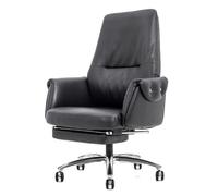 UOPYNE Modern Simple Leather Office Chair Ergonomic Computer Desk Chair for Home Business Study with Comfortable Support(Black)
