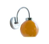 UOPYNE Modern Spherical Wall Lamps Nordic Art Metal Sconces Fixture with Orange Glass Globe Shade E26/E27 Base Light for Stairs Aisle Balcony Vanity