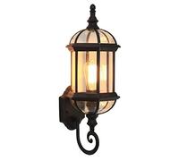 UOPYNE Retro Black Anti-Rust Wall Mount Light with Clear Glass Nordic Outdoor Light Fixtures Exterior E26/E27 Porch Sconces Wall Mounted Lighting for House Front Door Garage(Black)