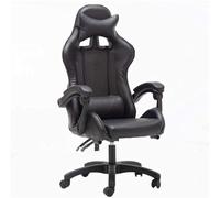 UOPYNE Sedia da ufficio ergonomica nera da gioco, multifunzione, regolabile in altezza, con braccioli imbottiti, comoda sedia da scrivania con poggiapiedi for postazione di lavoro in ufficio a casa