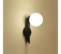 UOPYNE Vintage Metal Wall Lamp with White Glass Shade Creative Gold Bathroom Lights E26/E27 Base Sconces for Bedroom Doorway Vanity