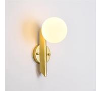 UOPYNE Vintage Metal Wall Lamp with White Glass Shade Creative Gold Bathroom Lights E26/E27 Base Sconces for Bedroom Doorway Vanity