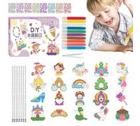 Uoqpty Arte della Pittura con Cristalli Fai da Te - Kit per Pittura con Colla di, Ciondolo Giocattolo, Arti e Mestieri - Set di Artigianato Artistico educativo per Pittura con Colla Colorata in per