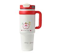 Uoqpty Borraccia | 1000ml Bicchiere Antigoccia Con Manico - Borraccia Sportiva - Per Uomini Donne Ragazze Bevande Calde e Fredde Caffè Tè