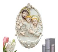 Uoqpty Contenitore Acqua Santa Decorazioni religiose a in Resina 3D d'Arte | Acquasantiere per la casa Per interni, feste, compleanno, festa, uffici, casa, stanza, porta, finestra, albero, scuola