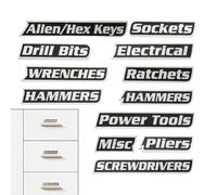 Uoqpty Etichette Magnetiche Per Cassetta Degli Attrezzi | 12 Pezzi Organizzatore Utensili Con Etichette Magnetiche,Tag Per Organizzazione Cassetta - per Casa Cassetto Garage Azienda Aula Laboratorio