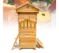 UORDBY Kit di Avvio per Arnia a Flusso Automatico con Finestra di Ispezione; Include 4 telai per api e 6 vassoi per Il Miele, Ideale per Apicoltura Domestica o Piccoli apiari