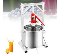 UORDBY Torchio per Vino con Filtro, pigiatrice per UVA per la vinificazione, torchio Manuale per Vino in Acciaio Inox, con 2 Botti in Acciaio Inox, per Sidro, per casa/Cantine/ristoranti 22L