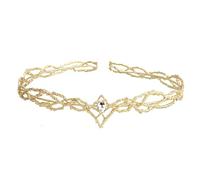 UOSIA Moda Oro Colore Semplice Sposa Tiara Corone Cristallo Ciondolo Tiara Fascia Fata Costume Corona Accessori Cosplay Per Le Donne