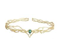 UOSIA Moda Oro Colore Semplice Sposa Tiara Corone Cristallo Ciondolo Tiara Fascia Fata Costume Corona Accessori Cosplay Per Le Donne