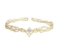 UOSIA Moda Oro Colore Semplice Sposa Tiara Corone Cristallo Ciondolo Tiara Fascia Fata Costume Corona Accessori Cosplay Per Le Donne