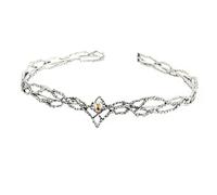 UOSIA Moda Oro Colore Semplice Sposa Tiara Corone Cristallo Ciondolo Tiara Fascia Fata Costume Corona Accessori Cosplay Per Le Donne