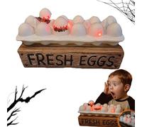 Uova Alla Diavola, Pulcino Zombie Di Halloween, Vassoio Di Uova Fresche, Decorazione Luminosa, Guscio D'uovo Spettrale Con Pulcini Inquietanti Che Si Schiudono Per Decorazioni Per Feste (1 pezzi)