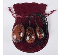 Uova da massaggio Yoni Ball Pietra preziosa naturale di mogano Strumenti for esercizi Kegel Pietra di cristallo, regalo da 3 pezzi Campione di minerale (Color : 3 Pcs)