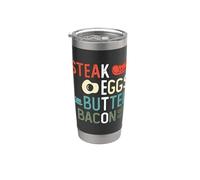 Uova di bistecca Burro Pancetta Dieta ad alto contenuto di grassi Dieta chetogenica Bicchiere termico in acciaio inox doppia parete