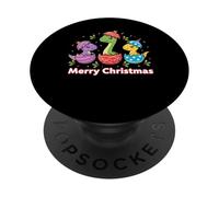 Uova di dinosauro Kawaii Baby Festive Christmas Dino PopSockets PopGrip Adesivo