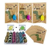 Uova Di Dinosauro Scoperto, Confezione Di 24 Giocattoli Di Dinosauro Coperto, Uova Di Dinosauro Hatch N Grow, Di Dinosauro Crescita Che Sclosano In Acqua, Strisce Colorate, Regali Edu
