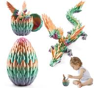 Uova di Drago Articolato Stampato del Drago in 3D, Drago di Cristallo Completamente Mobile con le ali, Realistico Misterioso Giocattolo Articolato del Drago, Dragon Figurine Giocattoli (colorato)