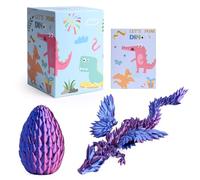 Uova di Drago Articolato Stampato del Drago in 3D, Drago di Cristallo Completamente Mobile con le ali, Realistico Misterioso Giocattolo Articolato del Drago, Dragon Figurine Giocattoli (B)