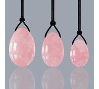 Uova di Giada Forate Uovo Yoni di Quarzo Rosa Naturale for Esercizio di Kegel Sfera di Cristallo Ben Wa Palla Giada Massaggio Pietra,M 20x30MM Collezioni di casa (Color : Xl 30x40mm)