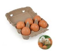 Uova di Legno, dellyy 6 pezzi Nido per Galline Ovaiole, Pollaio per Galline, Decorazioni Pasquali, per Pulcini, Bagno di Sabbia, Posatoio, Grit, Uova da Nido, Cova