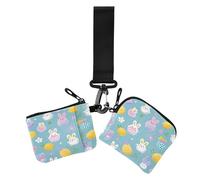 Uova di Pasqua Coniglietti Animali Fresco Delle Donne Del Raccoglitore Della Carta Del Titolare Della Carta Minimalista Organizer Borsa con Cinturino Da Polso per Le Ragazze 2 Pz bill, uova di Pasqua