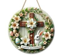 Uova Di Pasqua, Coniglietti, Ghirlande, Croci, Dischi Di Legno, Targhe Decorative Per Portici Esterni E Per La Casa