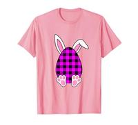 Uova di Pasqua Divertenti del Plaid di Bufalo con l'orecchio del Coniglio per la Ragazza dei Bambini Maglietta