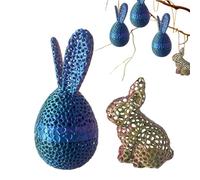 Uova di Pasqua preriempite con giocattoli, uova di coniglietto di Pasqua,Uova di Pasqua decorative da tavolo - Figurina di coniglietto di giocattoli stampati in, figurine da collezione di uova di c