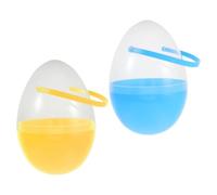 Uova di Pasqua Riempibili Giganti con Manico, Contenitore Plastico | Design Apribile e Richiudibile, per Premi Grandi, Feste, Cacce Festive, Riuso Annuale