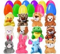 Uova di Pasqua riempite - Uova di plastica, giocattoli di peluche, uova a | 12 Set Uova di Pasqua colorate con giocattoli , regali di Pasqua per la ricerca di uova per, l