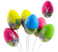 Uova di Pasqua su filo con coniglio - set di 6 pezzi