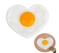 Uova false,Decorazione della casa falsa a forma di cuore - per alimenti per uova cotte imitazione - per cucina, ristorante, compleanno, servizi fotografici, giochi di ruolo e esibiti