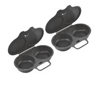 Uova Microonde 2 pezzi 2 cavità antiaderente veloce alimentare | Tazze per Uova in Camicia per Casa Cucina Ufficio Ristorante Dormitorio Viaggio Camper Colazione Pranzo Cena