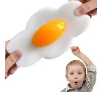 Uova Squishy,Giocattolo Realistico ' Fritto Spremuto | Giocattolo Di Burla Artificiale Con Cibo Per Bambini E Adulti Antistress
