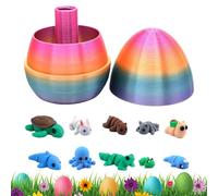 Uova Stampate in 3D - 10 Giocattoli Fidget preriempiti all'Interno, Animali sorprese, Uova di Pasqua da Collezione, Cesto per Regali di Festa, Compleanno, Natale, Temp