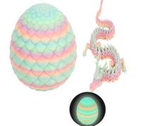 Uovo a sorpresa con drago stampato in 3D nelle uova, con drago flessibile da 28 cm all'interno, regalo dinosauro stampato in 3D, uovo di Pasqua