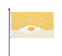 Uovo come il sole cortile bandiere casa, 0,9 x 1,5 m banner di auguri stagione con occhielli interni ed esterni feste decorazioni per la casa