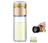 Uovo da tè in vetro, 3 in 1, a doppio strato, a prova di perdite, in acciaio inox (1 pezzo, A, 350 ml)