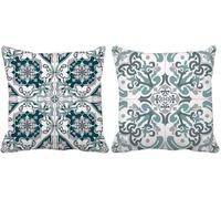 Uovo d'anatra Cuscini per Divano 40x40 Set di 2, Cuscini da Esterno Impermeabili Lino Geometria Design Motivo Copricuscini Divano per Giardino Balcone Arredo Camera da Letto Estate Decorativi 1a-8987s