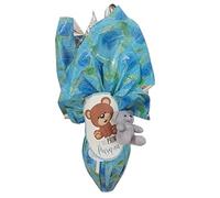 Uovo di Cioccolato al latte La Mia Prima Pasqua da 500gr con sorpresa peluche orsetto per bimbo o bimba first easter egg regalo neonato neonata a scelta (Celeste)