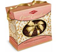 Uovo di Cioccolato Extra Fondente con Mandorle Tostate 350 g, Opera Cavaliere Dolce Pralinato Artigianale con Mandorle, Cioccolato Fondente Croccante Idea Regalo Pasqua