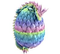 Uovo di drago con stampa 3D, misterioso drago di cristallo con drago all'interno (colorato - A)