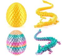 Uovo di drago stampato 3D con drago, mistero, cristallo pasquale, a sorpresa, uovo di drago, snodato, completamente mobile, giocattolo per bambini, adulti, casa, ufficio, giocattolo da scrivania